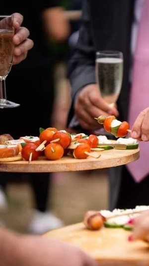 Canapes being served at one of the weddings we catered for